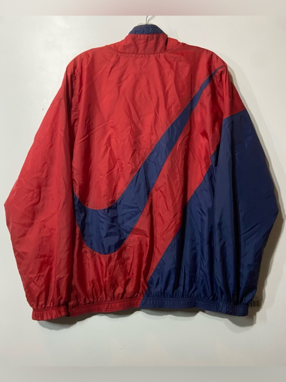 Vintage 90s Nike Big Swoosh Red and Navy Windbreaker Jacket
